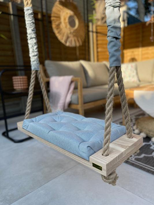 Extra Large Adults Kids Indoor Outdoor solid wooden swing solid wood ash grey Free Shipping Customized your own Outdoor fabric Luxury Swing