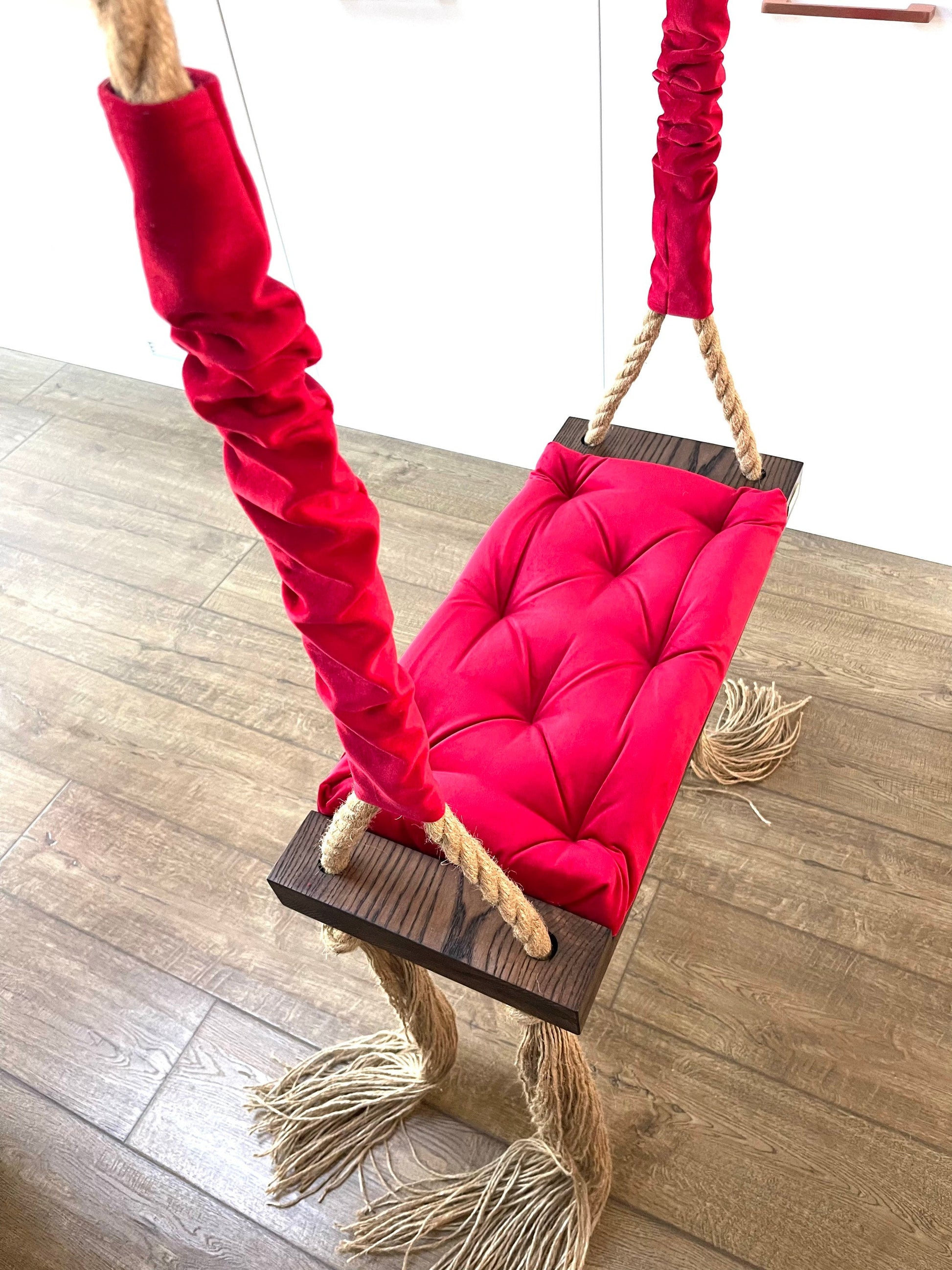 Extra Large Adults Kids Indoor Outdoor solid wooden swing Colors available Free Shipping Customized your own bright red Luxury Swing