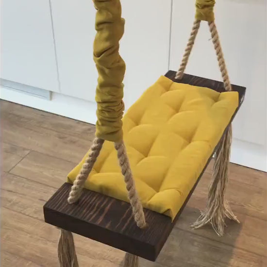 Extra Large ADULTS Size Mustard Amber Indoor Outdoor Luxury solid wooden swing  Colors available 80cm x 28cm  BeSpoken Swing