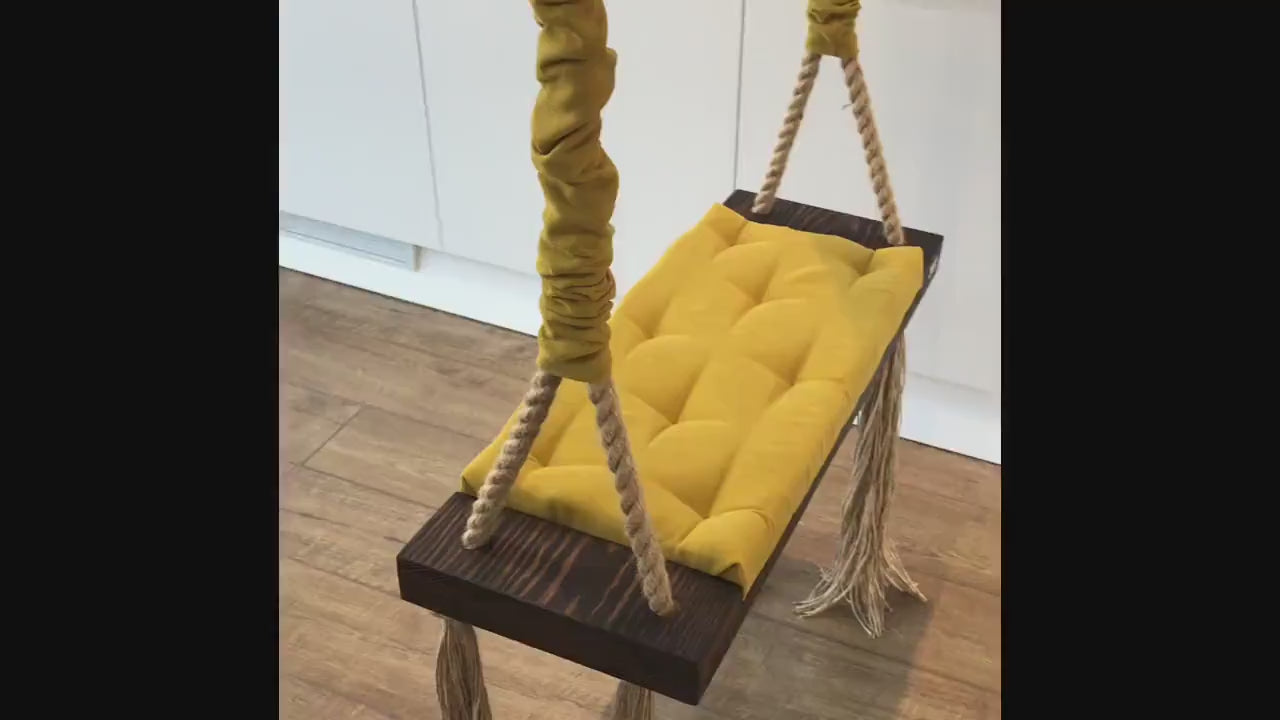 Extra Large ADULTS Size Mustard Amber Indoor Outdoor Luxury solid wooden swing  Colors available 80cm x 28cm  BeSpoken Swing